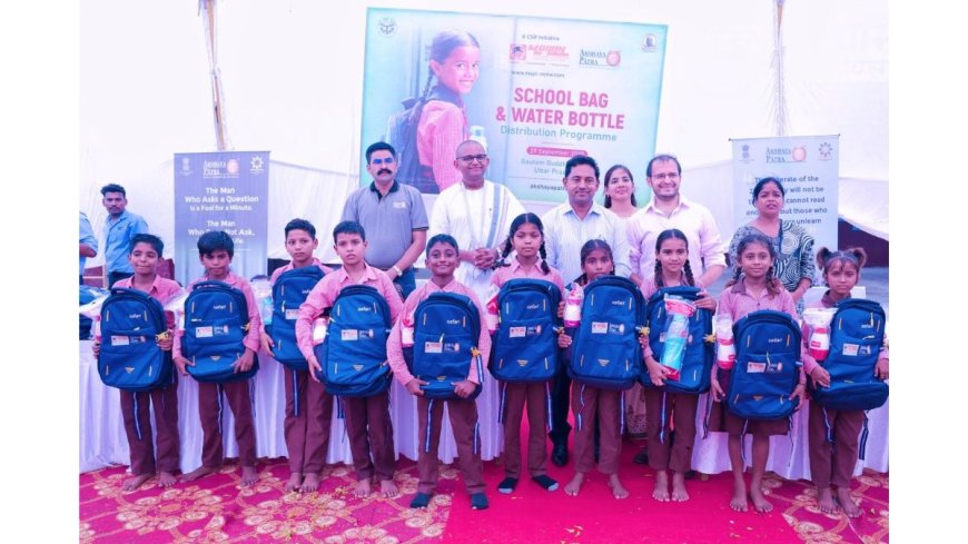 Anshul Garg Mohan – Mr. Ashutosh Gupta – SDM Noida and The Akshaya Patra Foundation – Supports 500 Govt. School Students With Bags And Bottles