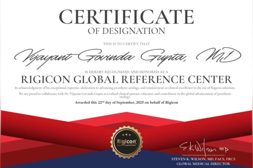 PIONEERING EXCELLENCE: Dr. Vijayant Govinda Gupta Becomes India’s First Ever Designated Rigicon® Global Reference Center